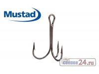 Крючки тройные Mustad Treble Hook 3551, цвет черный никель, упаковка 10 шт.